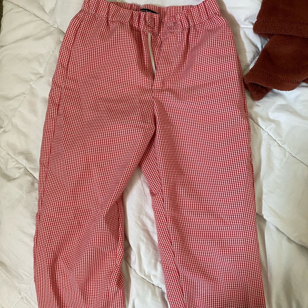 cherry red checker brandy pants!